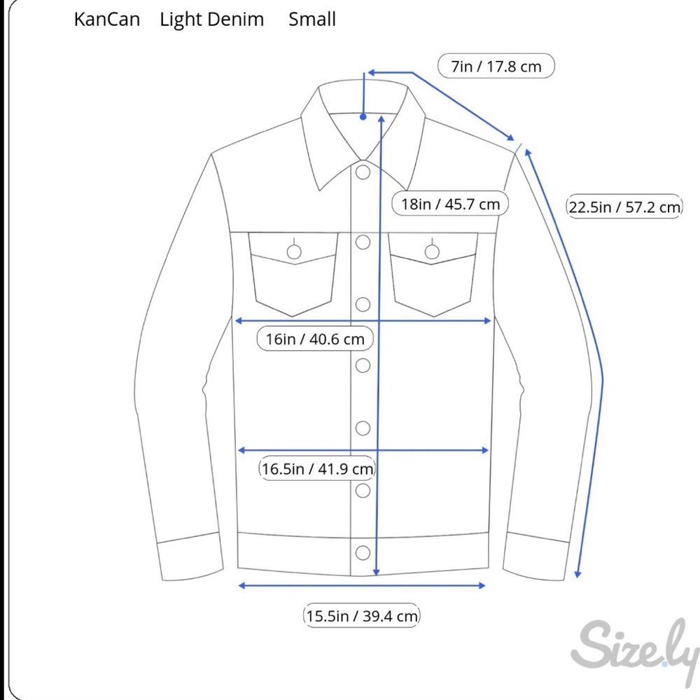 KanCan Los Angeles Denim Button Front Jean Jacket‎ Small Trucker KC7041/J-396 - Picture 13 of 13